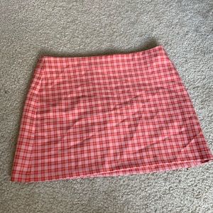 urban outfitters pink checkered skirt